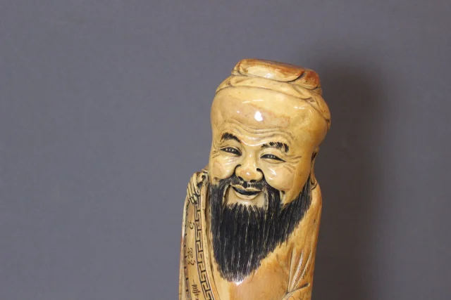 Chinesischer Weiser aus Mammutelfenbein von Shao Lao, 41 cm — Sehr guter Zustand