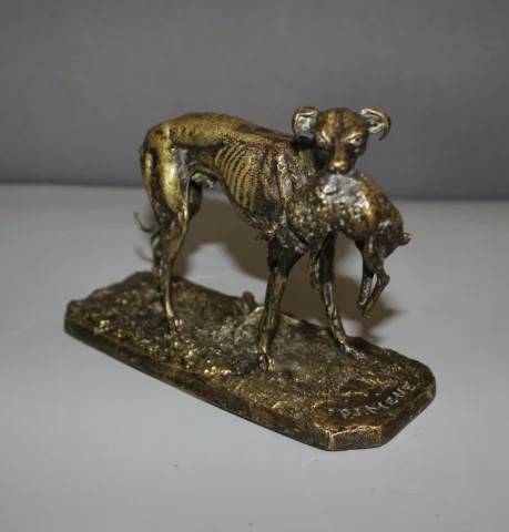 Windhund mit Hase von Pierre Jules MÈNE, 19. Jahrhundert — Sehr guter Zustand