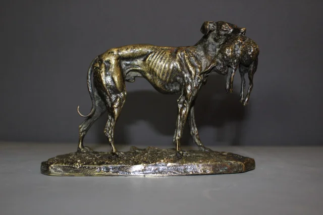 Windhund mit Hase von Pierre Jules MÈNE, 19. Jahrhundert — Sehr guter Zustand