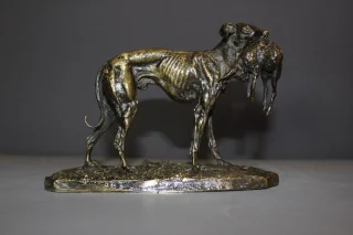 Lévrier au Lièvre par Pierre Jules MENE , XIXe