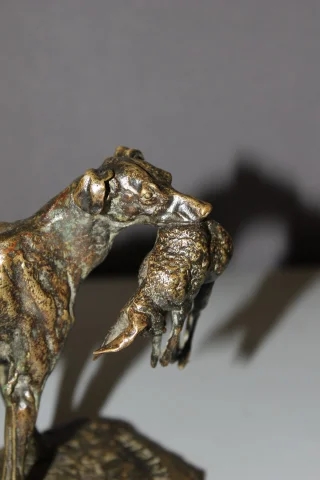 Windhund mit Hase von Pierre Jules MÈNE, 19. Jahrhundert — Sehr guter Zustand