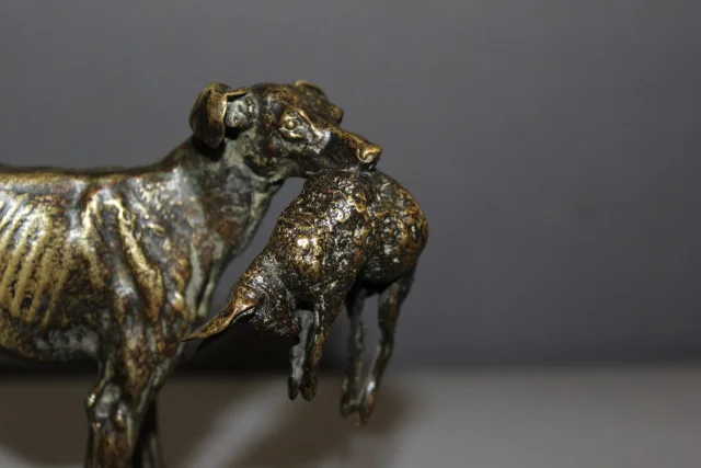 Windhund mit Hase von Pierre Jules MÈNE, 19. Jahrhundert — Sehr guter Zustand