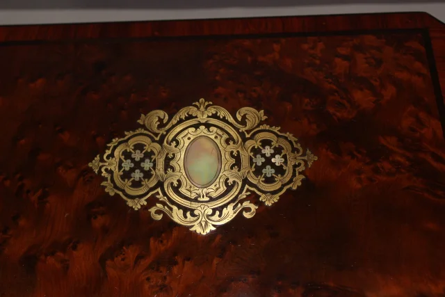 Napoléon III-kistje in thujahouт en palissander marqueterie, laat 19e eeuw — Zeer goede staat