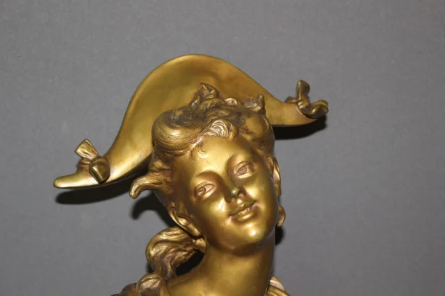 Brons "Het meisje met de bicorne" van Luigi Balliani, circa 1900 — Zeer goede staat