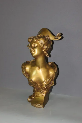 Brons "Het meisje met de bicorne" van Luigi Balliani, circa 1900 — Zeer goede staat
