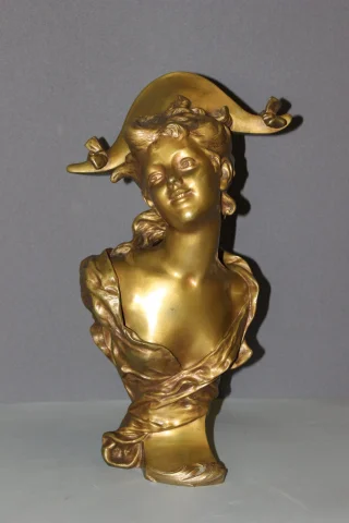 Brons "Het meisje met de bicorne" van Luigi Balliani, circa 1900 — Zeer goede staat