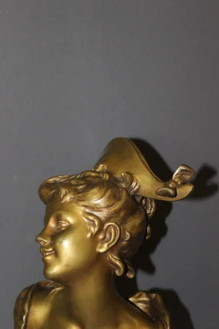 Brons "Het meisje met de bicorne" van Luigi Balliani, circa 1900 — Zeer goede staat