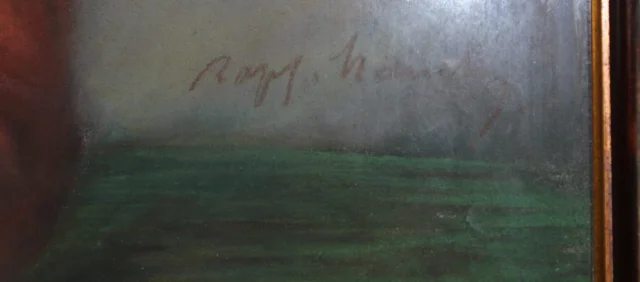 Pastello "Il bambino seduto" 122/81 cm, circa 1890 — Buono stato
