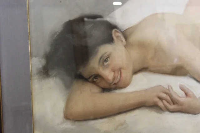 Groot pastel van vrouwelijk naakt, Franse school, gedateerd 1924 — Zeer goede staat