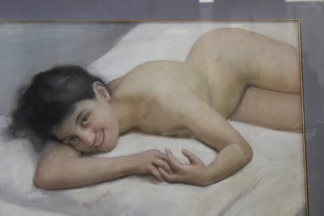Groot pastel van vrouwelijk naakt, Franse school, gedateerd 1924 — Zeer goede staat