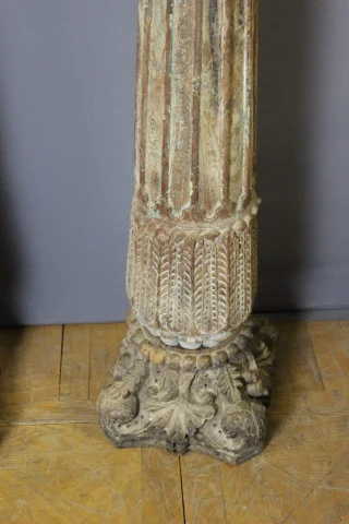 Paar Geschnitzte Holzsäulen, 173 cm, 19. Jahrhundert — Guter Zustand