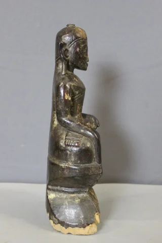 Buddha in Legno Intagliato e Laccato, Laos, Inizio XIX Secolo — Buono stato