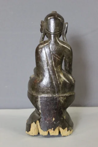 Buddha in Legno Intagliato e Laccato, Laos, Inizio XIX Secolo — Buono stato