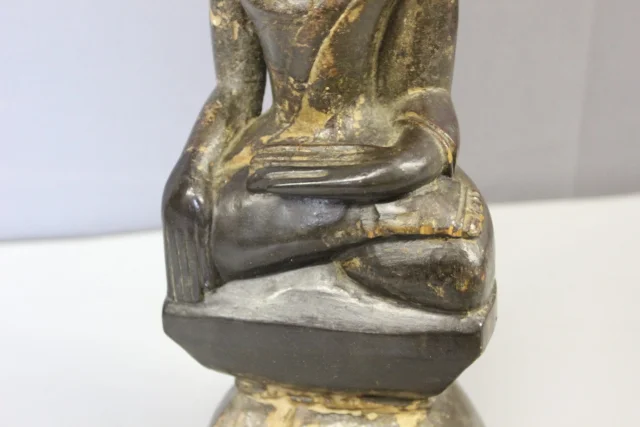 Buddha in Legno Intagliato e Laccato, Laos, Inizio XIX Secolo — Buono stato