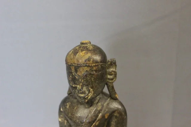 Buddha in Legno Intagliato e Laccato, Laos, Inizio XIX Secolo — Buono stato