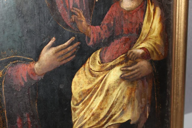 Öl auf Kupfer, Madonna mit Kind, spätes 18. Jahrhundert — Guter Zustand