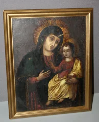 Öl auf Kupfer, Madonna mit Kind, spätes 18. Jahrhundert