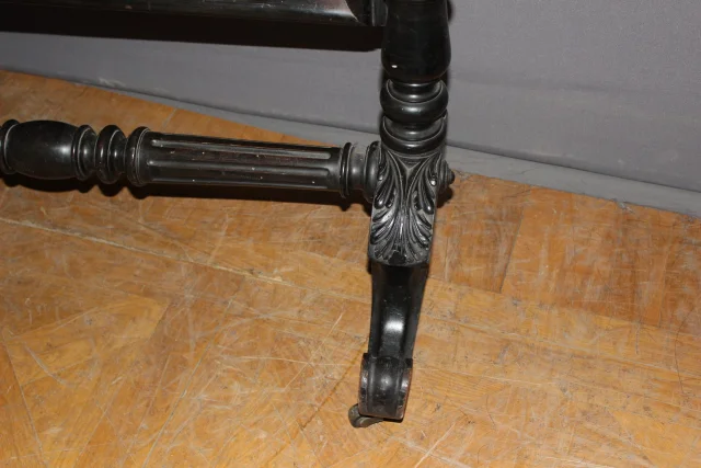Espejo Psiqué Napoléon III en Madera Lacada en Negro, Siglo XIX — Muy buen estado