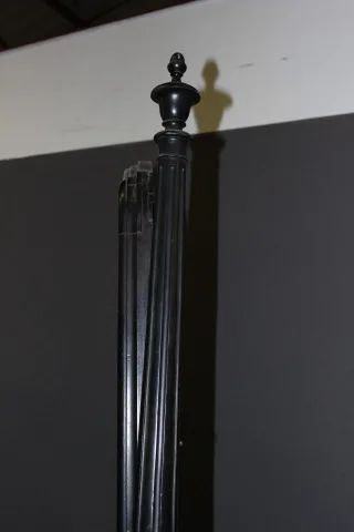 Espejo Psiqué Napoléon III en Madera Lacada en Negro, Siglo XIX — Muy buen estado