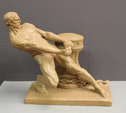 Terracota « la Force » de Henri Bargas, hacia 1930 — Muy buen estado