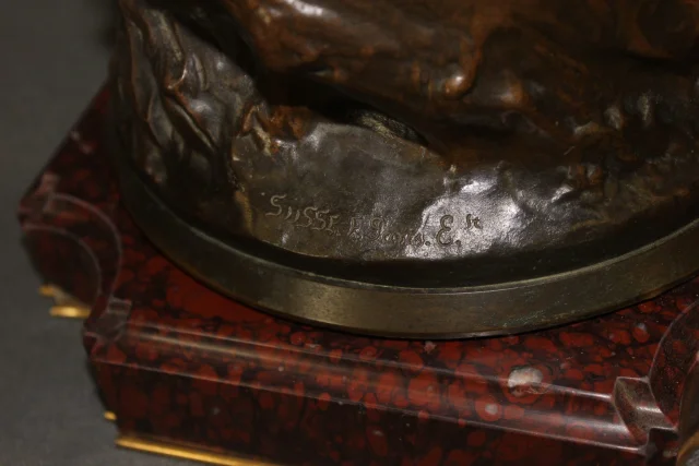 Bronze, Die Mandolinenspielerin von Paul Eugène Mengin, 19. Jahrhundert — Sehr guter Zustand
