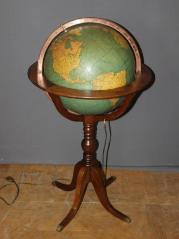 Staande Wereldbol, Rand McNally, USA, 20e eeuw — Goede staat