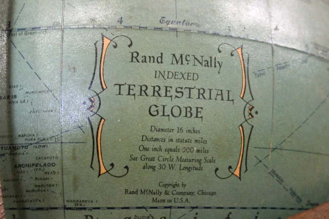 Staande Wereldbol, Rand McNally, USA, 20e eeuw — Goede staat