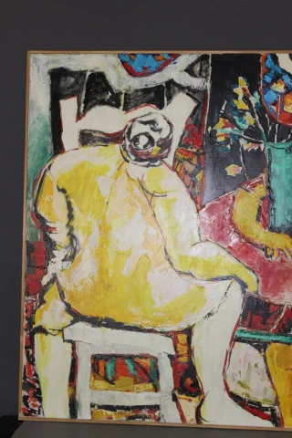 Olio su tela intitolato "Bavardage" di Gabriel Guy — Ottimo stato