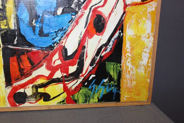 Olio su tela intitolato "Bavardage" di Gabriel Guy — Ottimo stato