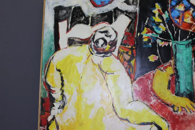 Olio su tela intitolato "Bavardage" di Gabriel Guy — Ottimo stato