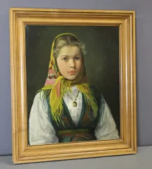 Óleo sobre lienzo "Joven con pañuelo", hacia 1940