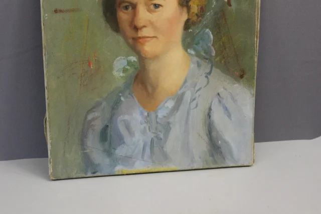 Olieverf op doek – Portret van Jeanne Proust, circa 1940 — Zeer goede staat
