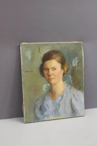 Olieverf op doek – Portret van Jeanne Proust, circa 1940 — Zeer goede staat