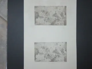 Angesiedelt mit Persönlichkeiten und Enfant, Eaux-fortes époque 19ème.