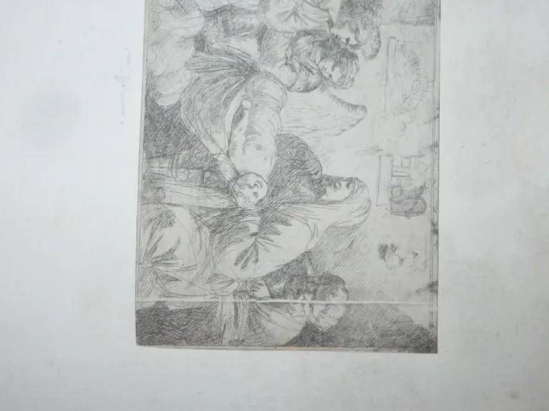 Angesiedelt mit Persönlichkeiten und Enfant, Eaux-fortes époque 19ème.