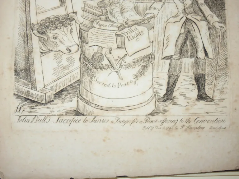 Persönlichkeiten mit Guillotine, eau-forte époque 18ème.