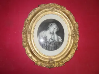 19th C CHARCOAL DRAWING.