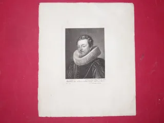 Le peintre Vandick, eau-forte époque 18ème.