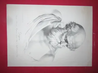Diogène (myhologie Grec), lithographie époque 19 ème.