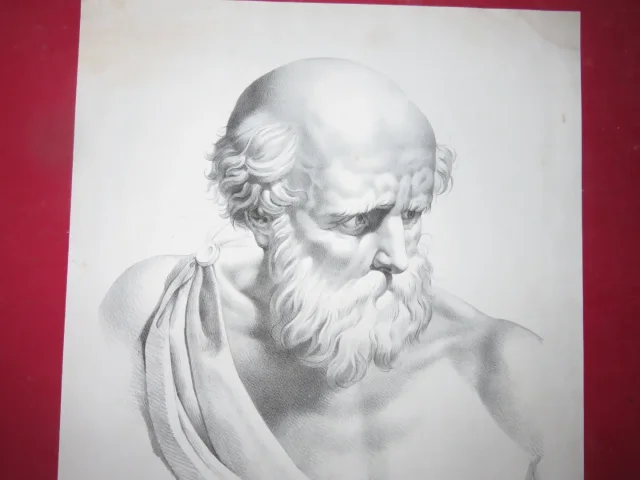 Diogène (myhologie Grec), lithographie époque 19 ème.