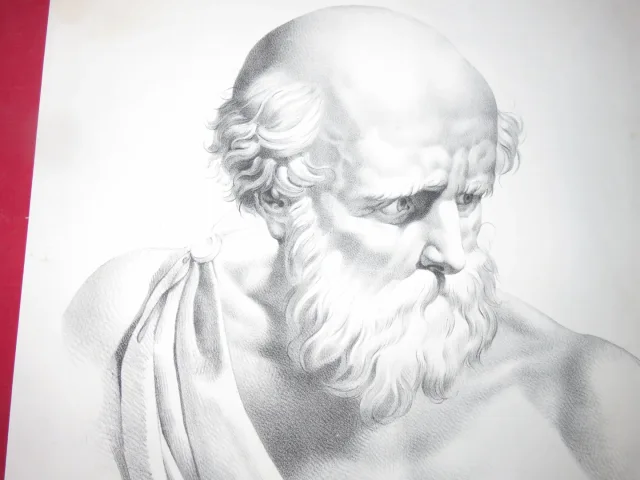 Diogène (myhologie Grec), lithographie époque 19 ème.