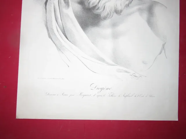 Diogène (myhologie Grec), lithographie époque 19 ème.