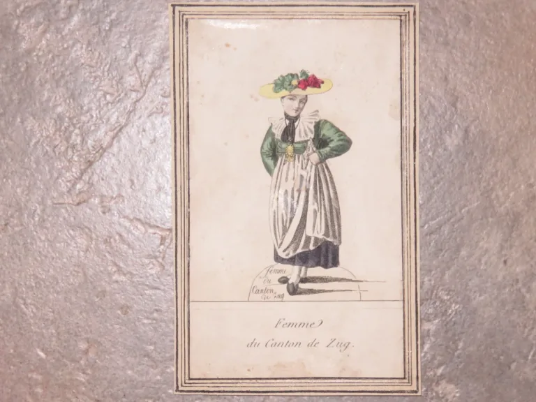 Personnages de Suisse, 4 Tiefdrucke époque fin 18ème.