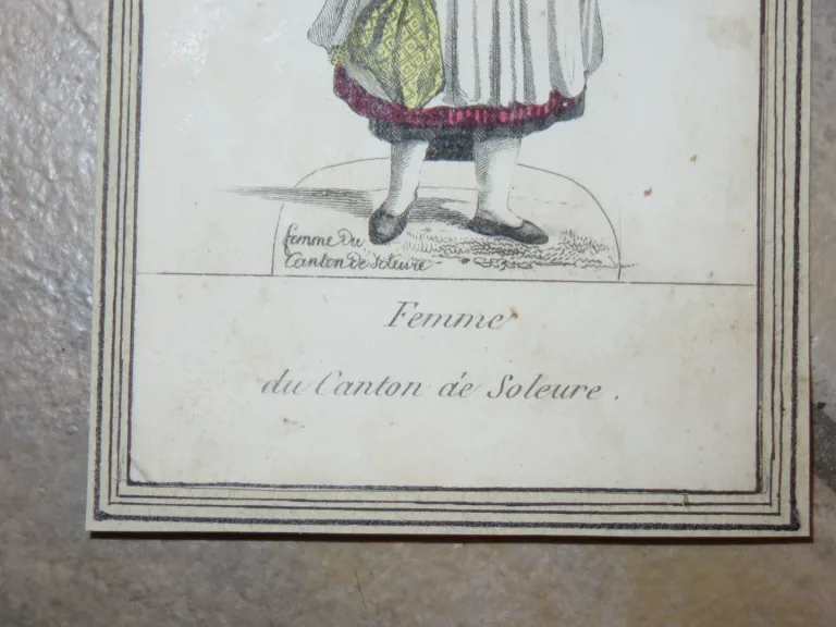 Personnages de Suisse, 4 Tiefdrucke époque fin 18ème.