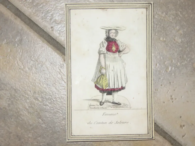 Personnages de Suisse, 4 Tiefdrucke époque fin 18ème.
