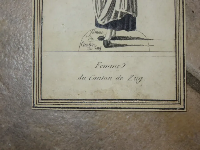 Personnages de Suisse, 4 Tiefdrucke époque fin 18ème.