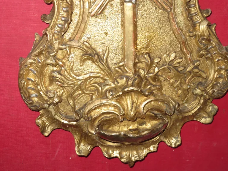 Bénitier En Bois Sculpté époque Début 19ème.