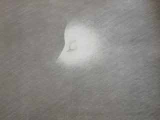 Lithographie représentant un visage, époque 20ème.