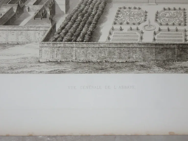Abbaye de St Germain des prés, gravure époque 19ème.
