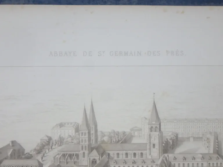 Abbaye de St Germain des prés, gravure époque 19ème.